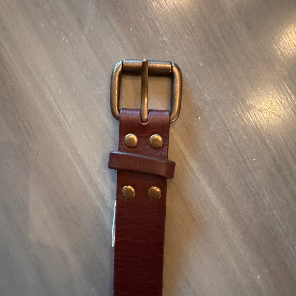Boys Medium Brown 100% Leather Belt